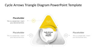 Cycle Arrows Triangle Diagram Slide