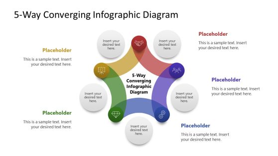 5-Way Converging Infographic PPT Layout 