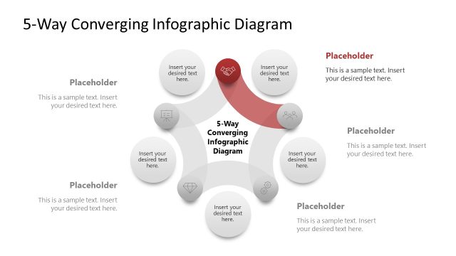 Customizable 5-Way Converging Infographic PPT Template