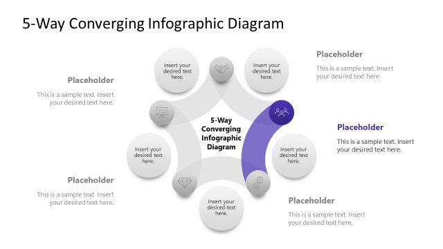 5-Way Converging Infographic Presentation Slide