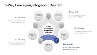 5-Way Converging PPT Layout with Graphical Icons 