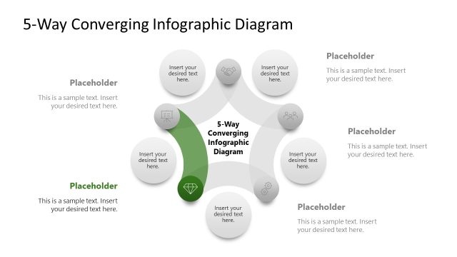 5-Way Converging Infographic Diagram Layout