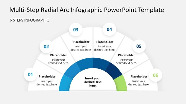 Six Step Radial Arc Infographic Template Slide