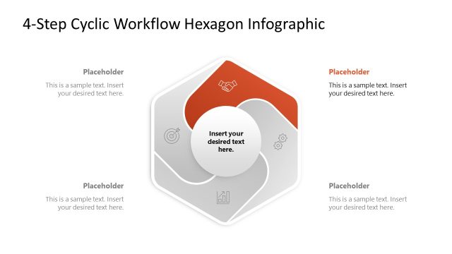 Hexagon Diagram Slide – 4-Step Cyclic Workflow Infographic Template