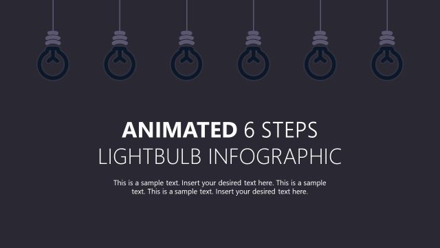 6-Step Lightbulb Infographic PowerPoint Template
