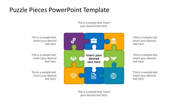 Eight Piece Colored Puzzle Diagram – Puzzle Pieces Template