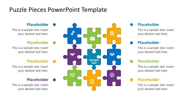 Nine Puzzle Pieces with Corresponding Placeholder Text Segments