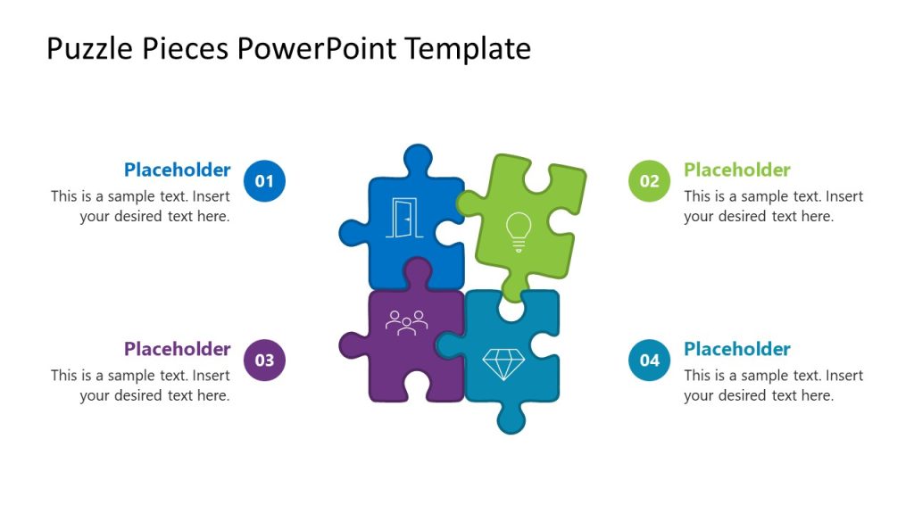 Four Piece Jigsaw Puzzle Diagram for Business Presentation - SlideModel