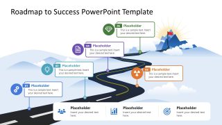 Editable Roadmap to Success PPT Template