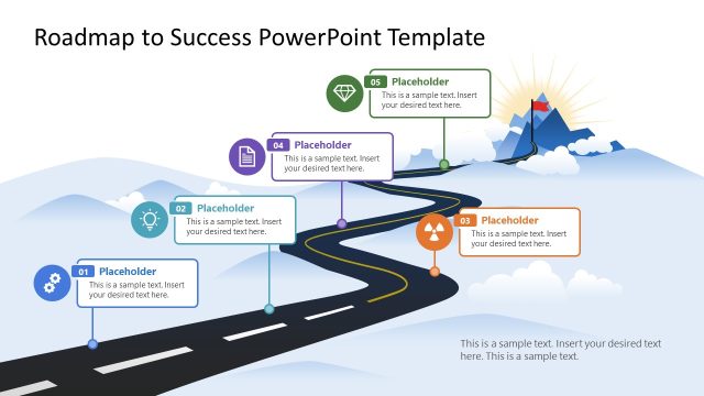 Roadmap to Success Diagram PPT Template