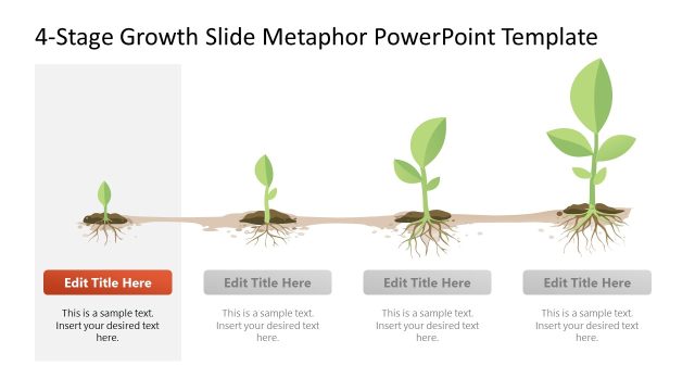 4-Stage Growth Slide Metaphor PPT Layout