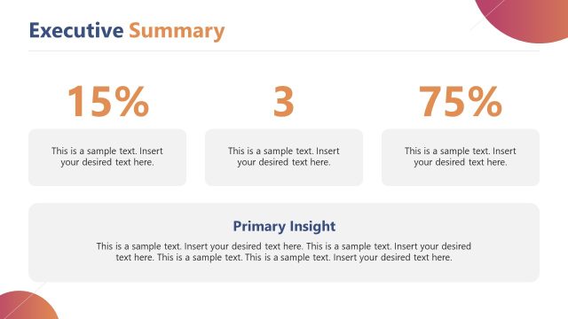 Executive Summary Slide – Competitor Analysis Template