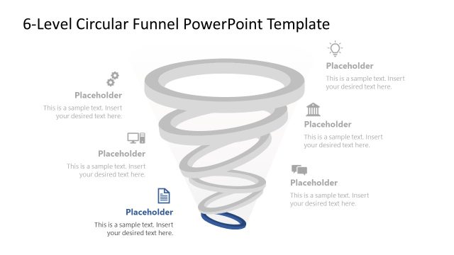 6-Level Circular Funnel Diagram with Icons