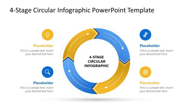 Editable 4-Stage Circular Infographic PPT Template