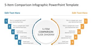 5-Item Comparison Infographic PowerPoint Slide 
