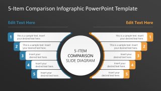 5-Item Comparison Infographic Template Slide 