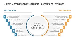 Editable 6-Item Comparison Infographic Presentation Template