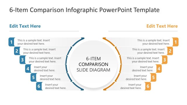 6-Item Comparison Infographic PPT Template
