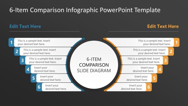 6-Item Comparison Infographic Slide Template