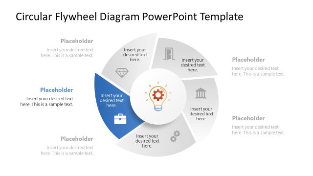 Circular Flywheel Diagram Template Slide with Spotlight Effect