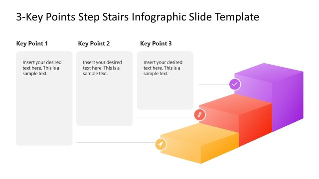 3-Key Points Step Stairs PPT Template