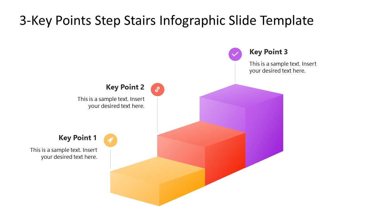 3-Key Points Step Stairs Infographic Slide Template