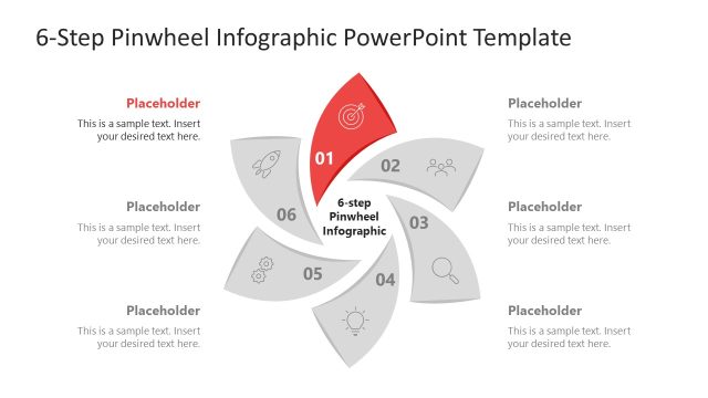 Step 1 Slide – 6-Step Pinwheel Infographic Diagram Template