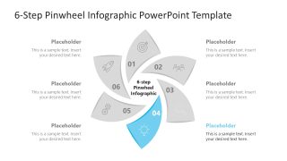 6-Step Pinwheel Infographic Template Spotlight Slide 