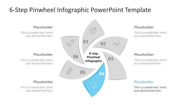 Step 4 PowerPoint Slide – 6-Step Pinwheel Infographic Template