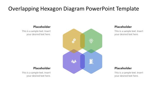Editable Overlapping Hexagon Diagram PPT Template