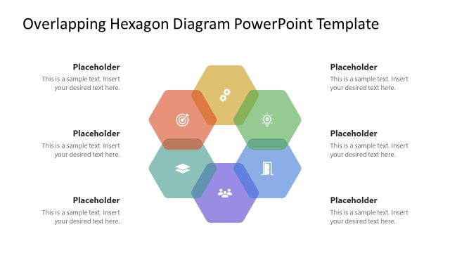 Customizable Overlapping Hexagon Diagram PPT Template