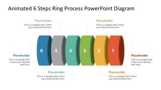 Animated 6 Steps Ring Process Slide Diagram