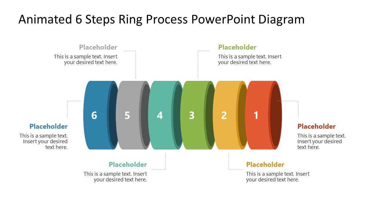 Animated 6 Steps Ring Process Slide Diagram
