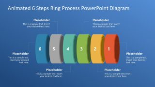 Animated 6 Steps Ring Process Diagram Template 