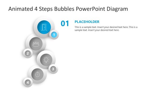 Step 1 Presentation Slide – 4 Steps Bubbles Diagram