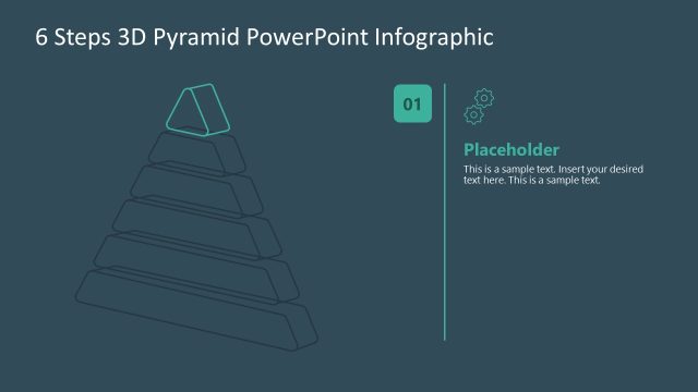 Editable 6 Steps 3D Pyramid Infographic Template Slide