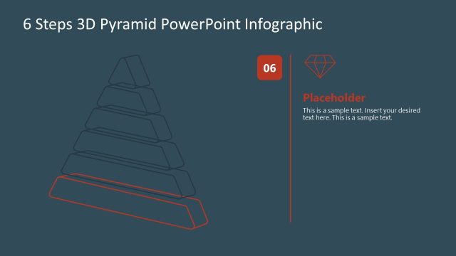 6 Steps 3D Pyramid Diagram Slide Template
