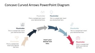 Concave Curved Arrows PowerPoint Slide Template 