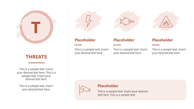 Horizontal Hand-Sketch SWOT Analysis Diagram PPT Slide