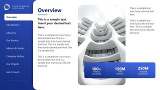 Editable Tabbed-menu Corporate Profile PPT Template