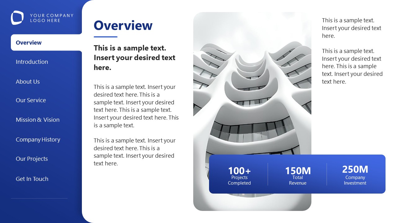 Editable Tabbed-menu Corporate Profile PPT Template