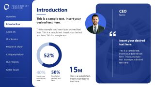 Customizable Tabbed-menu Corporate Profile PPT Template