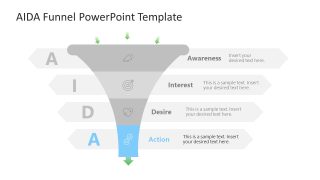 4-Step AIDA Funnel Slide Template
