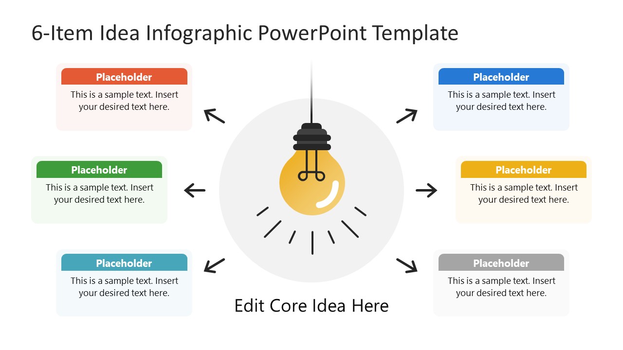 6-Item Idea Infographic Presentation Slide Template