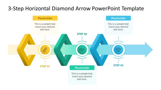 3-Step Diamond Arrow Presentation Template
