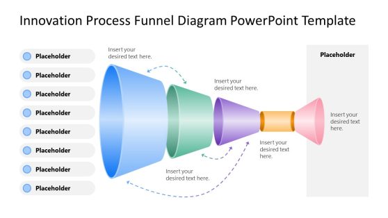 Innovation Process Funnel Diagram Slide Layout