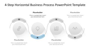 Focus Effect Slide - 4-Step Horizontal Business Process Template
