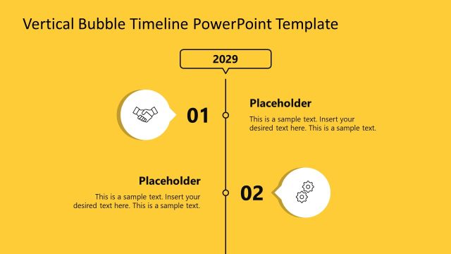 Vertical Bubble Timeline Template PPT Slide