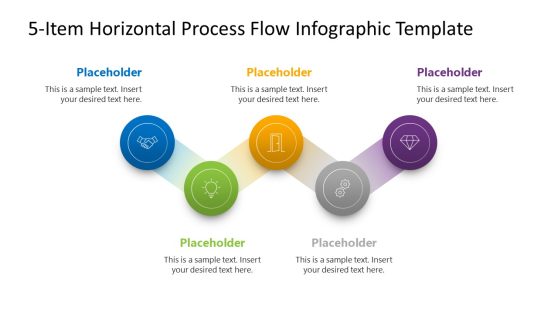 5-Item Horizontal Process Flow Infographic PowerPoint Template