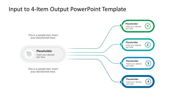 Customizable Input to 4-Output PPT Diagram for Presentation 